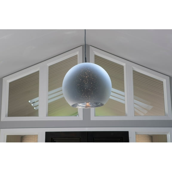 Decor Therapy Zayden 1 Light Glass Globe Pendant Glass and Steel