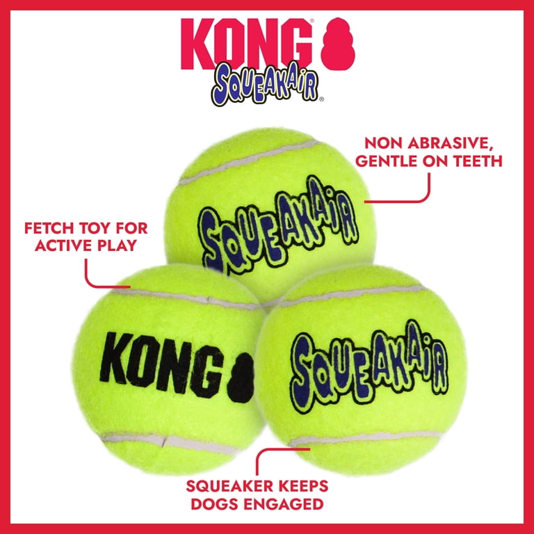 KONG SqueakAir Tennis Balls, Medium, 3 Pack photo 2