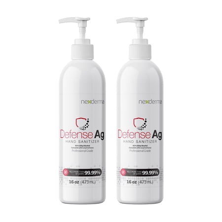 Nexderma Advanced Antibacterial Liquid Hand Sanitizer, 80% Ethyl Alcohol, Kills 99% of Germs & Bacteria - 16 Ounce, 2 Pack