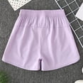 thumbnail image 6 of ZHOGXU Kids Baby Girls Summer Sports Shorts Elastic Waist Solid Color Breathable Lightweight Fashion Shorts For Casual Daily Wear ,Purple,8-9 Years, 6 of 9