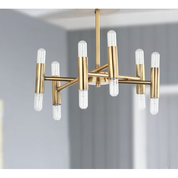 Safavieh Fidelma 12-Light Modern Glam Flush Mount, Gold
