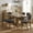 2: Light Brown, variant on Harper & Bright Designs Extendable Dining Table Set for 6, Wood Rectangle Kitchen Table Set with Removable Leaf and Trestle Legs and 4 Upholstered Chair and Bench, Gray