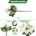 thumbnail image 3 of 5 Bunches Roses Artificial Flowers, Fake Roses Silk Hydrangea Flower Bouquet, for Wedding Party Table Centerpieces Floral Arrangement Home Kitchen Decor (White), 3 of 7