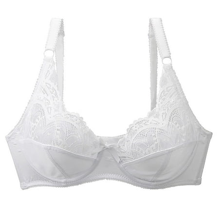 Delliss Womens Bra Lace Unlined Everyday Hollow Out Bras Soft Support Plunge Bralette