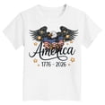 thumbnail image 5 of mgoYE 250th Anniversary USA Shirt Kids 250 Years America Anniversary Shirt Girls Boys 250th Independence Day Freedom Shirt USA Flag Star and Stripes Tee(White,2-3 Years), 5 of 5