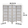 thumbnail image 2 of Benjara Taj 4 Panel Folding Room Divider Screen- Antique White Mango Wood, 2 of 12