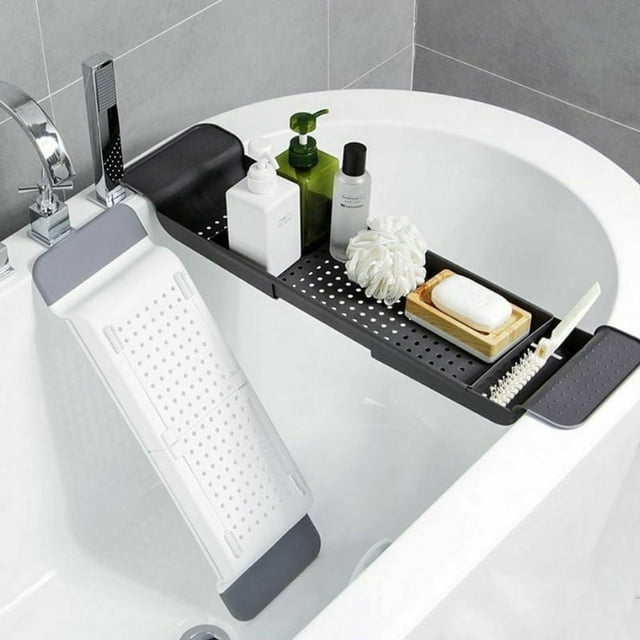 Bathtub Tub Shelf Caddy Rack Shower Holder Rack Storage Tray Over Bath Organizer Bathroom New