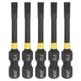 thumbnail image 1 of Uxcell 5pcs SL4 Slotted Impact Screwdriver Bits 1/4" Hex Shank 2" Long Magnetic Bit, 1 of 7