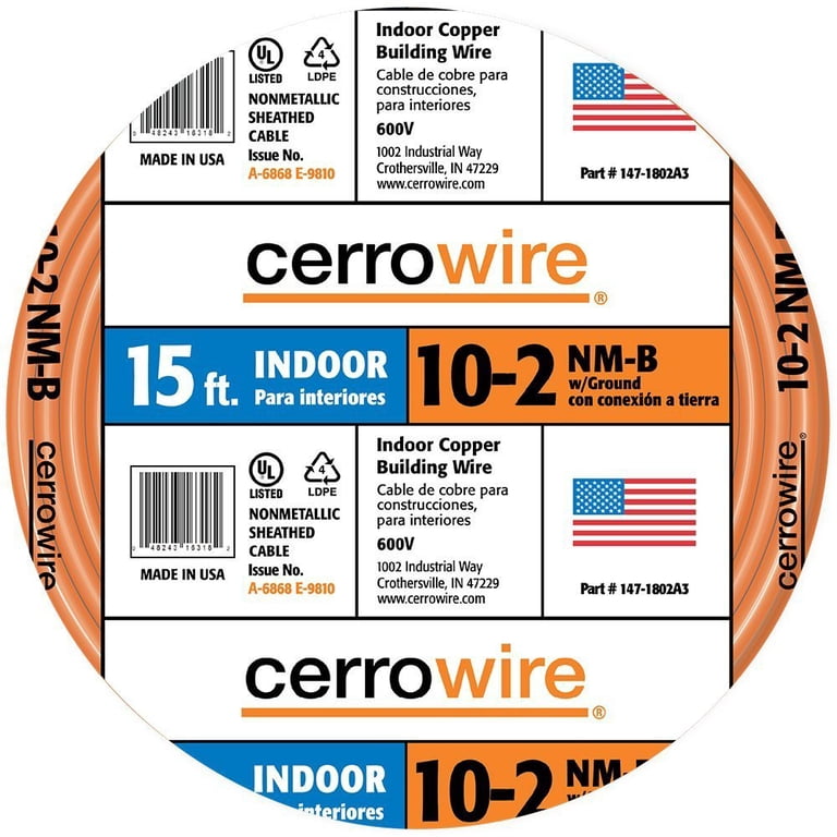 15 Ft 10/3 NM-B Non-Metallic Sheathed Cable – Pink Sheath, Copper Wire 10 thumbnail image
