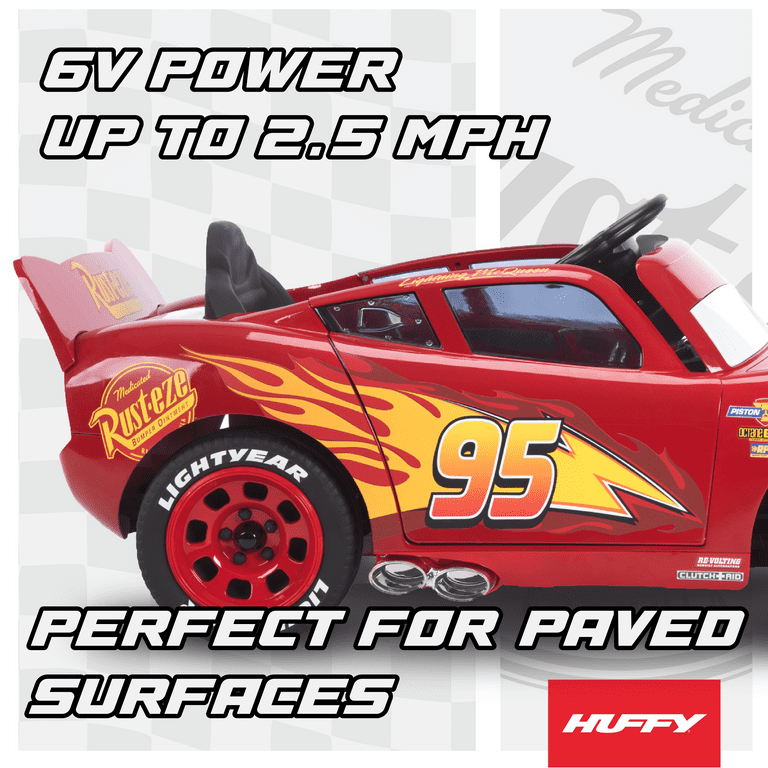 Huffy 6V Disney Pixar Lightning McQueen Ride-On Toy, Kids