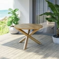 thumbnail image 2 of Afuera Living 43" Round Acacia Wood Patio Dining Table with Tripod Legs in Beige, 2 of 3