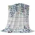 thumbnail image 6 of Blue Eucalyptus Leaves Blanket Soft Cozy Warm Twin Blanket for Bed, Plush Fuzzy Flannel Fleece Blankets for Sofa, Summer Botanical Wooden Weeping Throw Blankets for Couch, Gifts for Men, 60"x80", 6 of 9