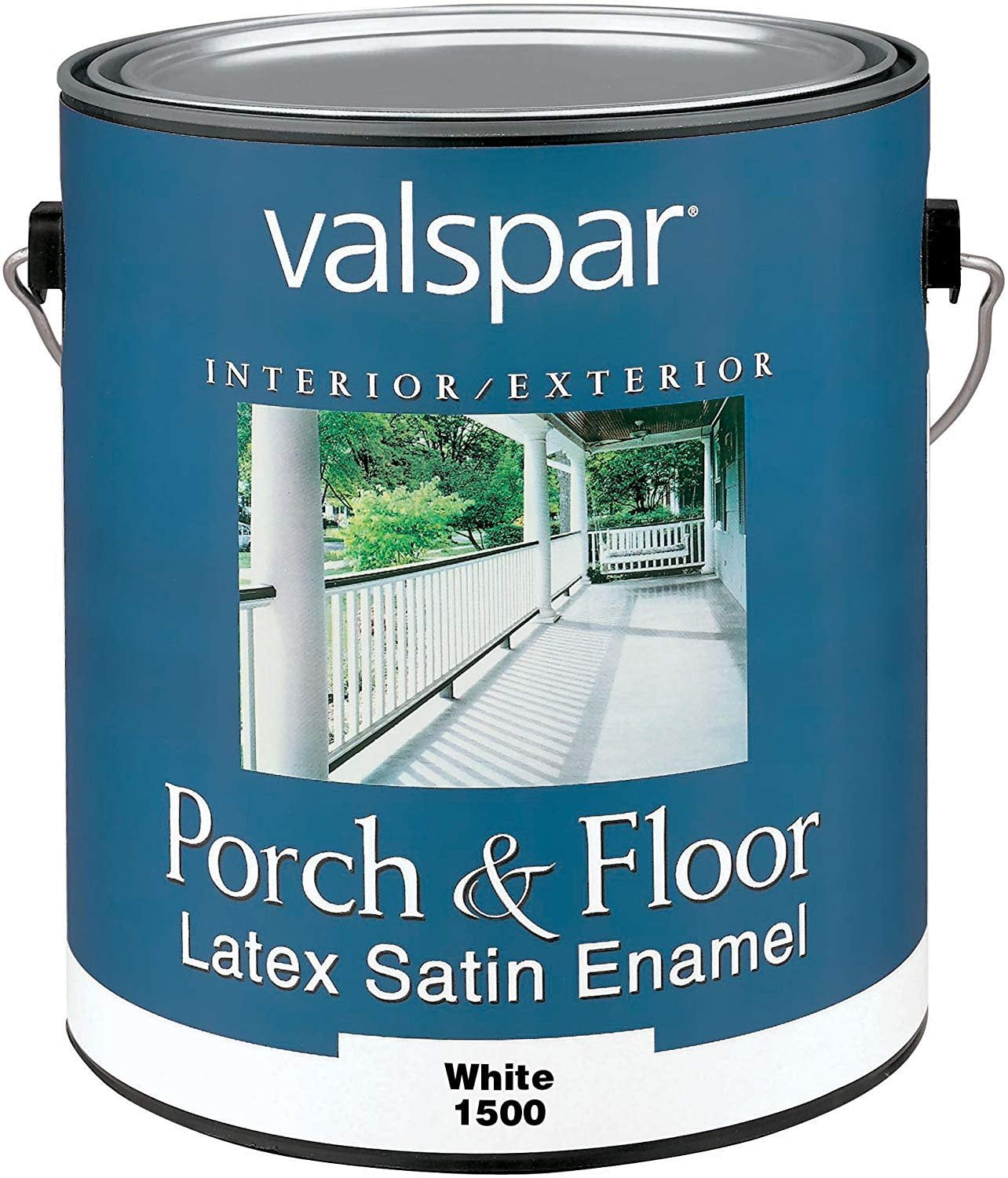 Valspar 1500 Porch and Floor Latex Satin Enamel, 1Gallon, White