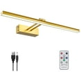 thumbnail image 1 of FUNCHDAY Picture Light, Remote Control Picture Light with Dimmable and Timer,Wireless Battery Picture Lights for Paintings,16" Rechargeable Art Light for Display,Wall,Artwork,Portrait,Dartboard (Gold), 1 of 10