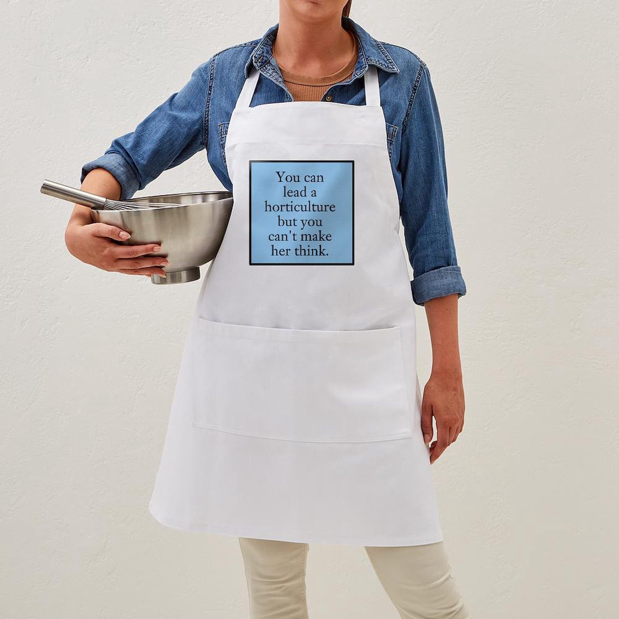 CafePress - You Can Lead A Horticulture - Kitchen Apron with Pockets, Grilling Apron, Baking Apron