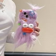thumbnail image 2 of for iPhone 12 Pro Case,Funny and Silly Weird Furry Phone Cases [DIY Long Hair with Hairclip] Ugly Phone Case Swap Challenge Gifts with Friends (Purple), 2 of 6