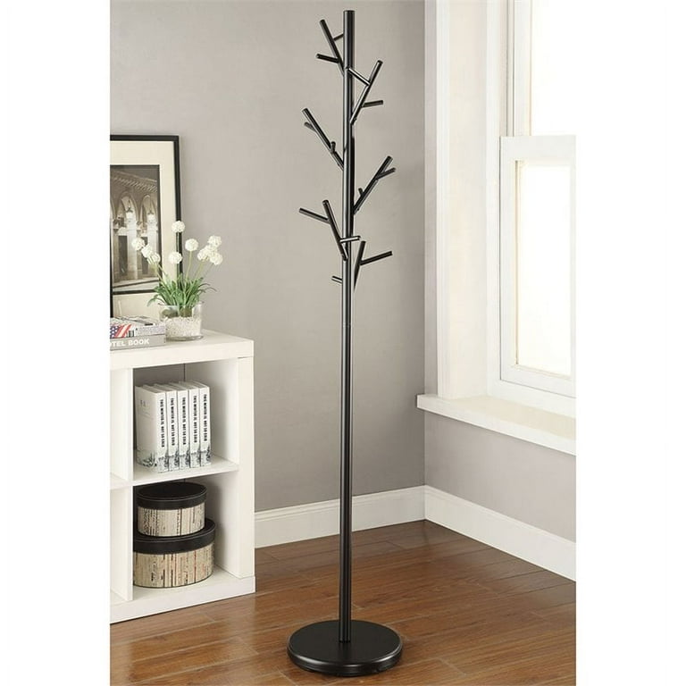 Coaster Contemporary Metal Coat Rack with Round Base in Black Walmart