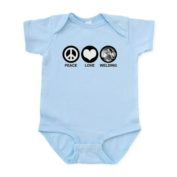 CafePress - Peace Love Welding Infant Bodysuit - Baby Light Bodysuit, Size Newborn - 24 Months
