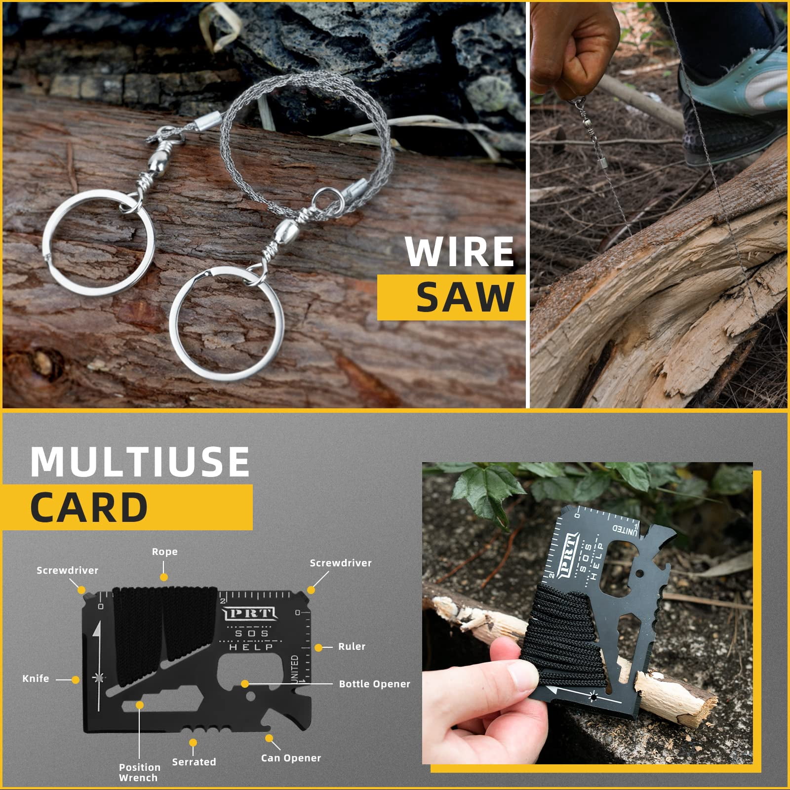TRSCIND 14-in-1 Survival Kit for Men - Gifts for Dad, Husband, Boyfriend - Fishing, Hunting, Camping Gear & Cool Gadgets (Father's Day, Birthday, Anniversary)​