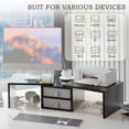 thumbnail image 2 of Dual Monitor Stand Riser with Drawers - Length and Angle Adjustable Monitor Stand with Storage Large Computer Riser for Monitors/Laptop/PC Wood Screen/TV Stand Desk Organizer, 2 of 7