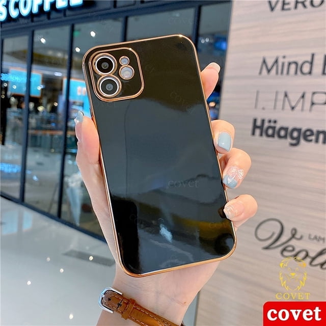 COVET Carcasas Funda Protectora De Silicona Galvanizada Funda Case Carcasa Para iPhone 11 12 13 14 Pro Max Xr X Xs Max 7 8 Plus SE 2020