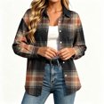 thumbnail image 5 of Jovrlynd Womens Flannel Shirts Button Down Plaid Long Sleeve Fall Casual Shirt Shacket, S-2XL, 5 of 6