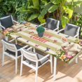 thumbnail image 2 of Happy Easter Table Cloths for 8 Foot Rectangle Tables, Bunny Eggs Spring Flowers Butterfly Striped Patio Waterproof Elastic Fitted Tablecloths, Washable Rectangular Table Cover for Camping, 2 of 8