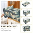 thumbnail image 2 of Yayeee Collapsible Cube Storage Bin with Lid Fabric Closet Decorative Basket with Handles, Beige Floating Whale, 2 of 7