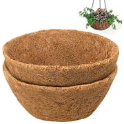 COSYLAND 2PCS 12 inch Round Coco Liners for Hanging Basket Coconut Fiber Planter Inserts Replacement Liner for Garden Flower Pot