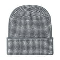 thumbnail image 4 of AWZXDE Rhinestone Winter Knitted Hat Warm Sparkling Elegant For Women Men Cold Weather Grey, 4 of 4