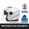 thumbnail image 2 of M Buder Casco De Motocicleta 3/4 Abierto Con Doble Visera Para Ciclomotor Cruiser Certificado De Seguridad Cascos De Moto Para Hombre Y Mujer Blanco Elegante Resistencia Superior, 2 of 9