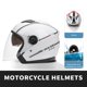 thumbnail image 2 of M Buder Casco De Motocicleta 3/4 Abierto Con Doble Visera Para Ciclomotor Cruiser Certificado De Seguridad Cascos De Moto Para Hombre Y Mujer Blanco Elegante Resistencia Superior, 2 of 9