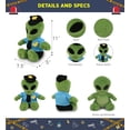 thumbnail image 3 of DolliBu Alien Police Officer Plush Toy – Super Soft Alien Cop Stuffed Animal Dress Up Cop Uniform and Cap Outfit, Fluffy Alien Policeman Toy Plush Gift for Kids – 11 Inches, 3 of 7