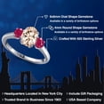 thumbnail image 2 of Gem Stone King 1.70 Ct Oval Peach Morganite Red Ruby 925 Sterling Silver Ring, 2 of 6
