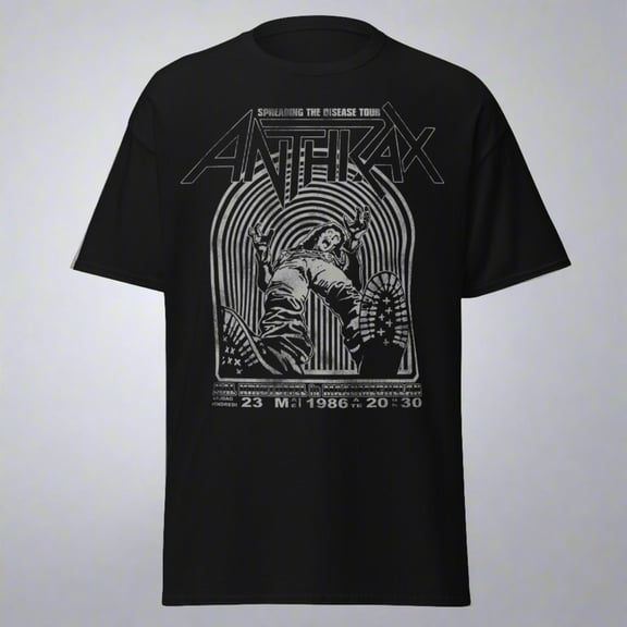 Anthrax - 1986 Tour Jumbo Print Unisex T-Shirt - Black - Small