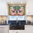 thumbnail image 5 of Yayeee Kitchen Curtains Tier Pair Light Filtering 27"x24" Rod Pocket Short Cafe Window Panel, Pink Sleeping Cat, 5 of 7