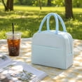 thumbnail image 2 of Lightweight Insulated Lunch Bag with Handle, Cloth Cooler Tote with Aluminum Foil Lining for Office Meals, Travel, Car and Picnic, Blue, 2 of 6