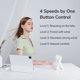 thumbnail image 3 of Small Desk Fan Battery Operated, 180° Foldable Portable Fan, 4 Speeds Adjustable Ultra Quiet for Home Office Travel Outdoor-White（2000mAh）, 3 of 5