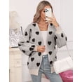 thumbnail image 5 of Cogild Sweaters for Women Heart Knit Cardigan V Neck Long Sleeve Button Front Casual Sweater, 5 of 9