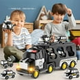 thumbnail image 3 of 5 In 1 Police Truck Toy For Boys 3-9 Years Carrier Vehicle With Cars And Helicopter Friction Powered, 3 of 8