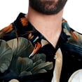 thumbnail image 5 of Swan Men's Hawaiian Shirt, Button Down Poplin Short Sleeve Casual Summer Beach Printed Unisex Shirts, 5 of 6