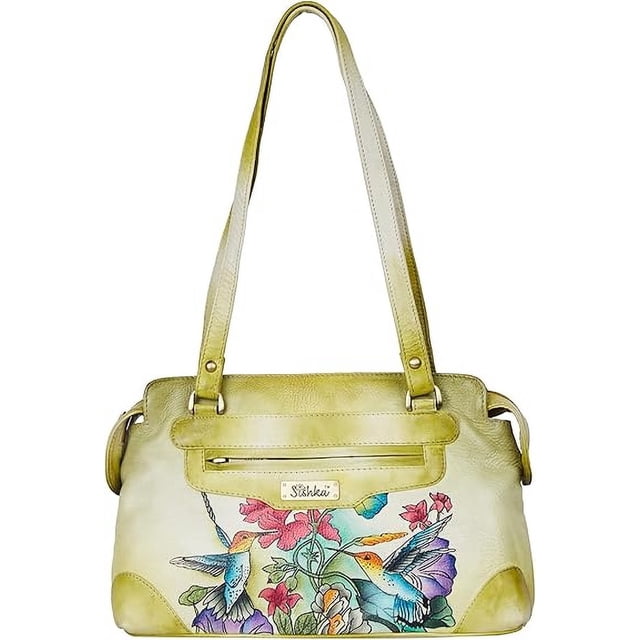 Sishka Womens Hand Painted Lemon Yellow Leather Shoulder Bag – Stylish Bag for Work, Travel & Daily Use