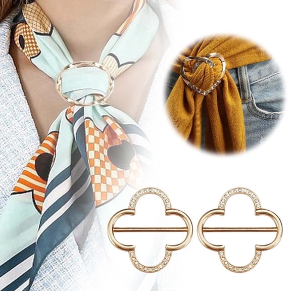 Fashion Accessories Buttons Stylish Scarf Clip High-End Clothing Accessory Pearl Rhinestone Decoration Gold Plating