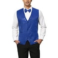thumbnail image 1 of Chaleco sin mangas de lentejuelas para hombre, traje de vestir con corbata de moño, azul L, 1 of 1