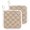 Beige, variant on Plaid Orange Pot Holders for Kitchen Heat Insulation Potholder, Kitchen Pot Holders Sets Washable Oven Hot Pads Terry Cloth Trivet for Cooking Baking Modern Abstract Geometric Checkered Lines 2 Pack
