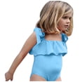 thumbnail image 2 of uublik Summer Girl Swimsuit Shoulder Tie One-Piece Swimwear Ruffle Bikini Beachwear, Sizes 6M-5T, 2 of 5