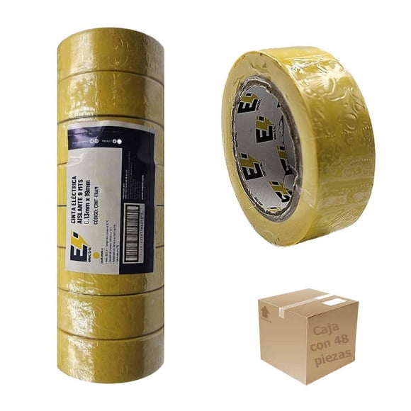 Cinta Aislante Electrica 48 Pzs 9Mts 13MMx19MM Amarillo CNX