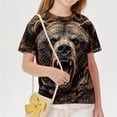 thumbnail image 3 of Xdegoge Kids Boys 3D Bear Graphic T-Shirts Roaring Grizzly Animal Print Short Sleeve Novelty Crewneck Tees Summer Casual Tops, Size 5-6, 3 of 8