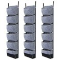 thumbnail image 1 of Paquete de 3 bolsas para maceteros colgantes con 6 bolsillos para maceteros verticales, bolsas para maceteros de pared de 42 x 12 pulgadas, gris, 1 of 5