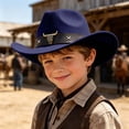 thumbnail image 2 of Gaexia Kids Western Cowboy Hat Playful Sun For Little Boys Girls Outdoor Party Daily Casual, 2 of 4